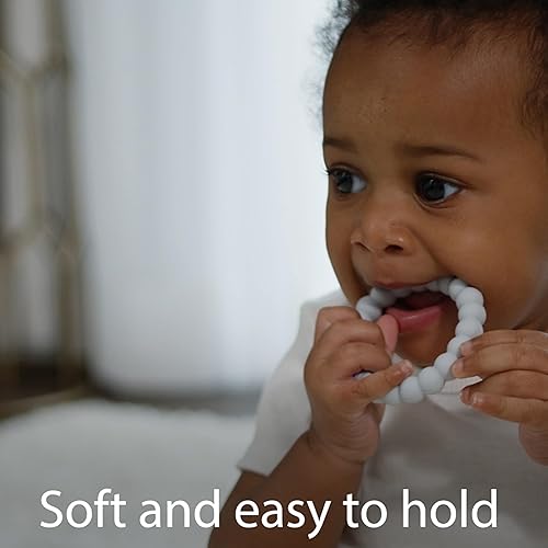 Miniatura 3 de Dr. Brown's Flexees - Anillos mordedores para bebé, suave 100% silicona, paquete de 6, negro, blanco, gris, rosa, sin BPA, 3 meses +