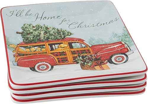 Miniatura 7 de Certified International Home for Christmas 22781SET4 - Juego de 4 platos de ensaladapostre de 8.5 pulgadas, varios diseños, talla única, multicolor,