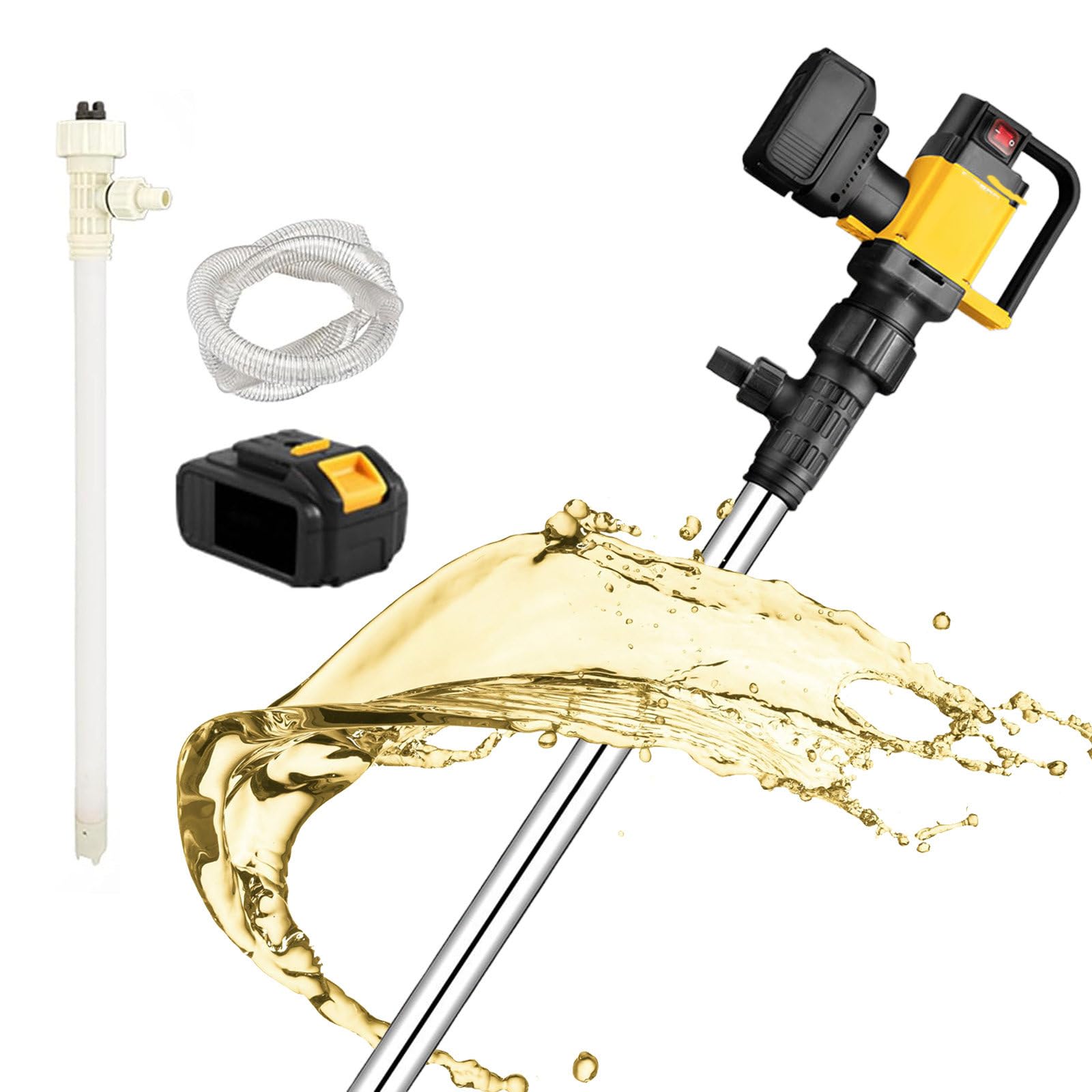 Eoweiot Electric Drum Pump for Fuel Transfer, 7m Lift, 10-130L/min, for Diesel, Kerosene, Water, Repair Shops and DIY (RPP)