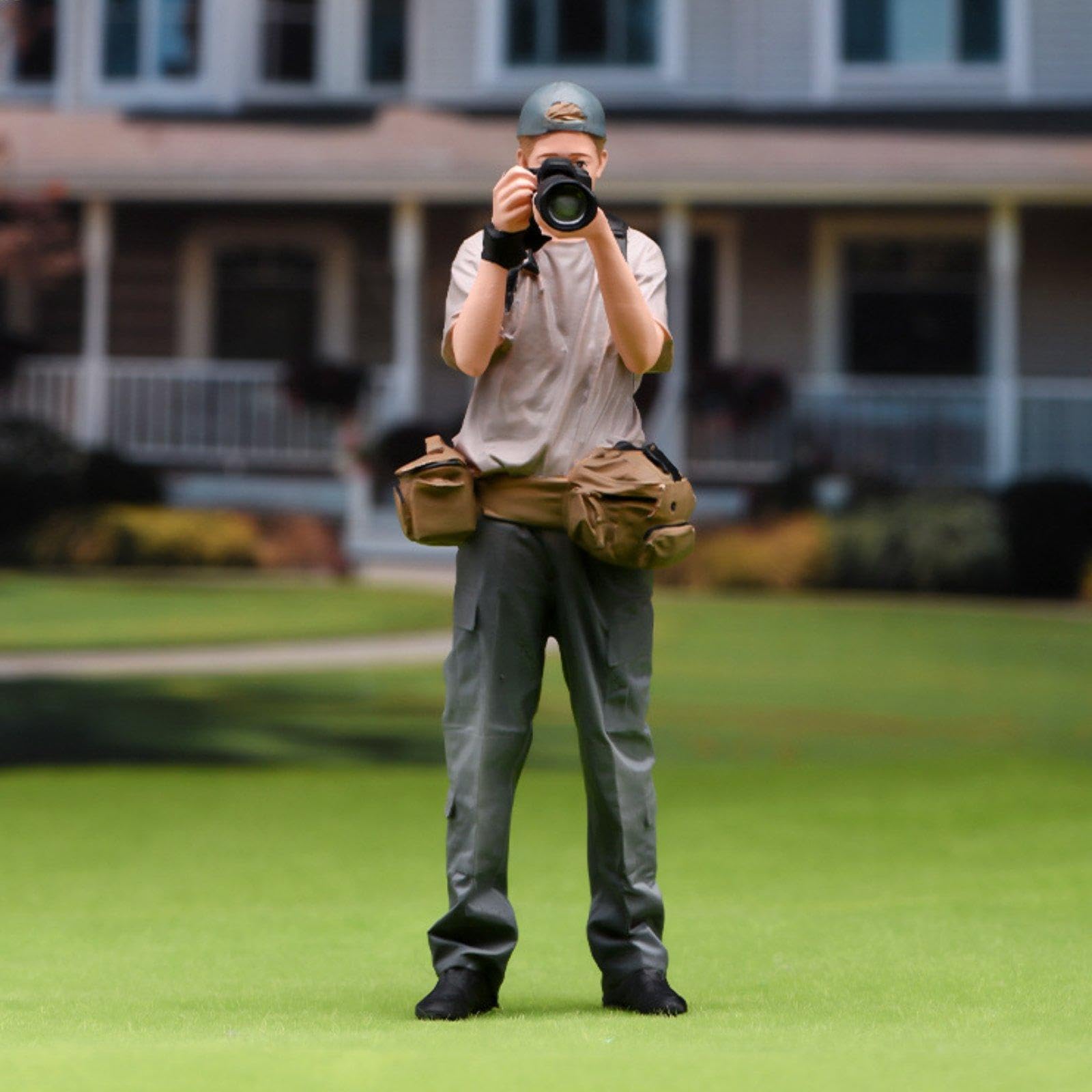 Colcolo Modellino di Fotografo Maschio in 1:24, in Miniatura con Macchina Fotografica, Personaggio per Giochi di Ruolo, Giocattolo per Diorami