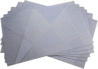 Vista 10 de Gugrida Juego de 6 manteles individuales de PVC, juego de 6 manteles individuales de PVC, color natural (6 piezas, hojas rojas)