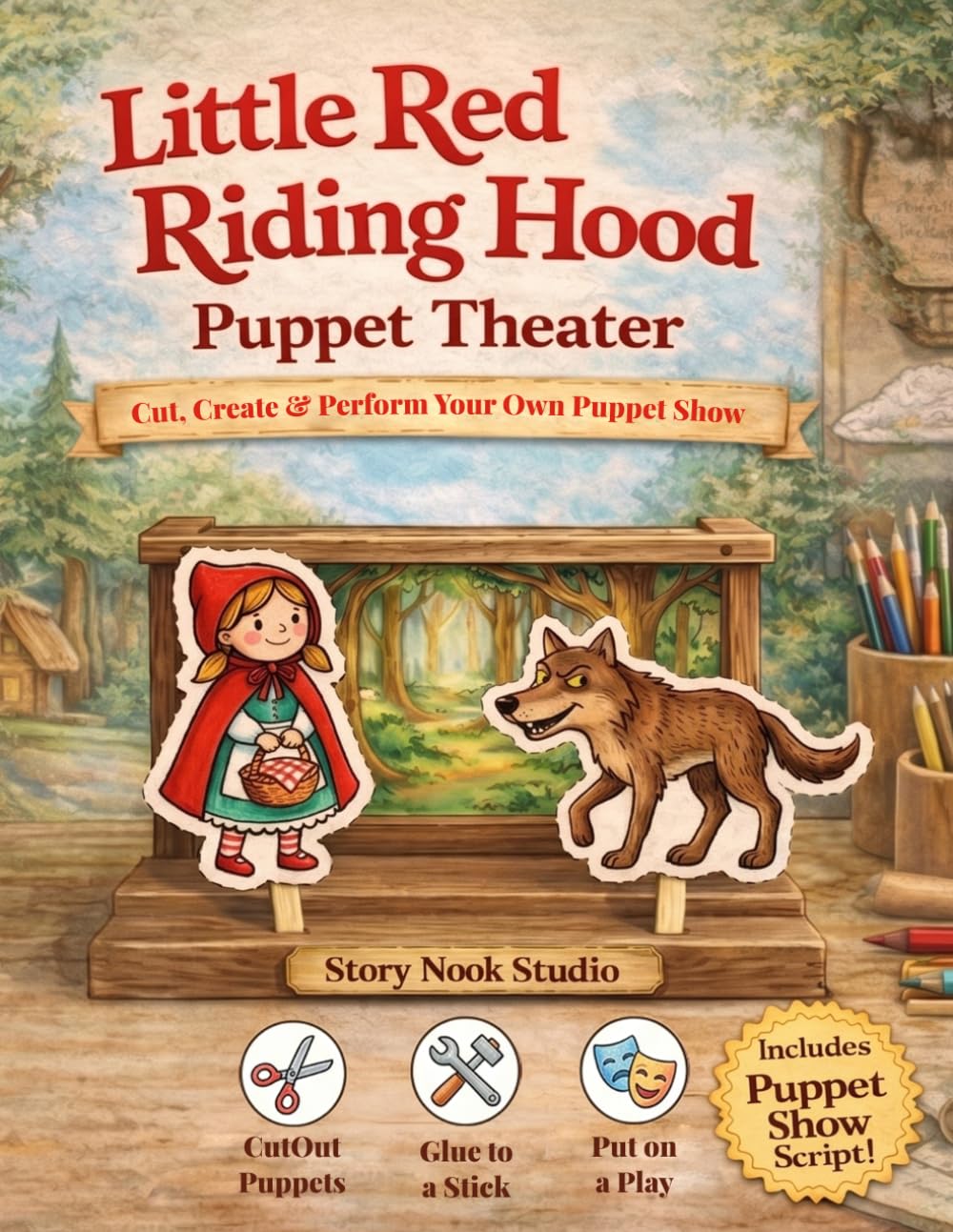 Little Red Riding Hood Puppet Theater for Kids: Cut, Create, and Perform Your Own Fairy Tale Show | Interactive Storytelling Activity Book with Puppets, Backdrops, Script & Games for Ages 4–8