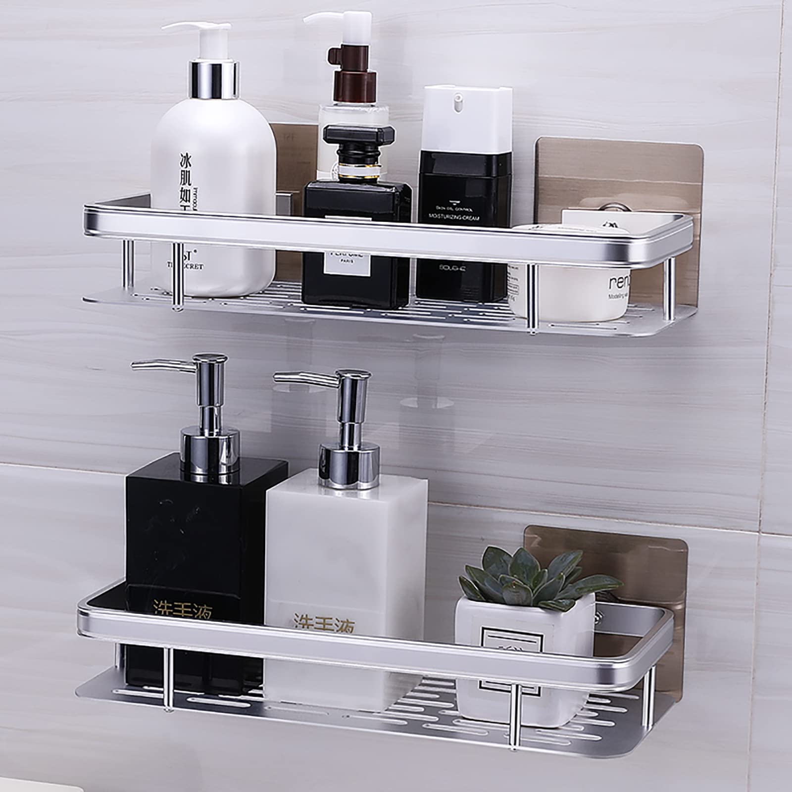 DMCESWFC for Toilet Bathroom Self Adhesive No Drilling RUSTPROOF Bathroom Shower Corner Shelf Wall Mounted Shower Caddy Storage