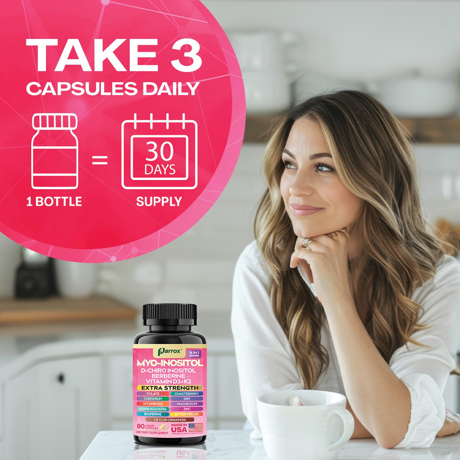 Myo-Inositol Supplement, 15-in-1 D-Chiro & Folate, 90 Vegan Capsules — Amazon image 7