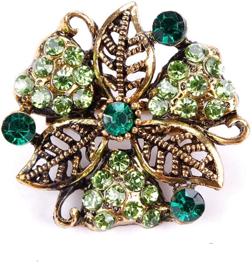 FGTYJ （3 Crystal Gold Flower Brooches For Women Romantic Wedding Bridesmaid Rhinestone Party Bouquet Brooch Pin,A6