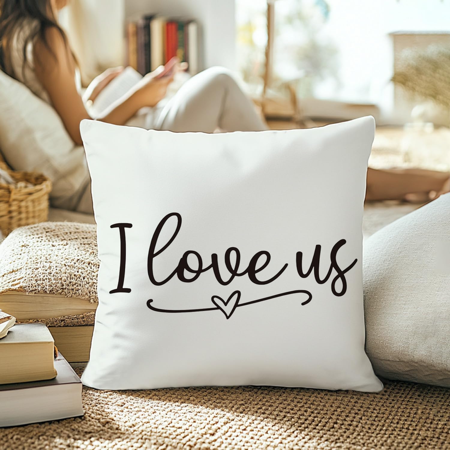 Wedding Gifts Couple Pillow Covers 18x18, I Love Us Throw Pillow Covers, Engagement Anniversary Wedding Gifts for Couples Bride Groom Husband Wife