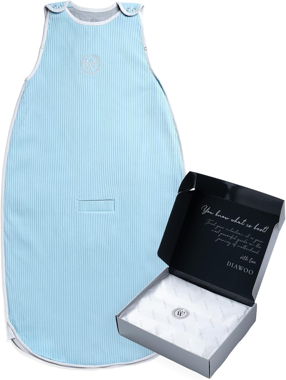 4 Season Baby Sleep Sack–Merino Wool&Organic Cotton–Adjustable Sleeping Bag (2–36 Months) with Two-Way Zipper& Belt Slot