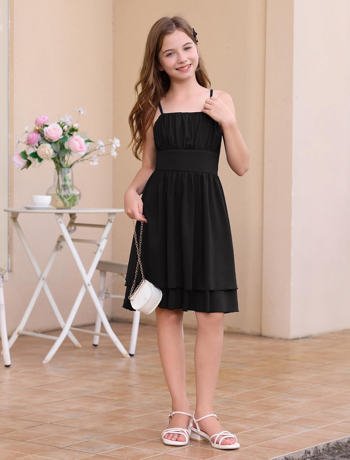 IBAKOM Teen Girl Sleeveless Smocked Prom Sundress Junior Graduation Homecoming Twirl Dress Tween Birthday Wedding Outfits - Image 4