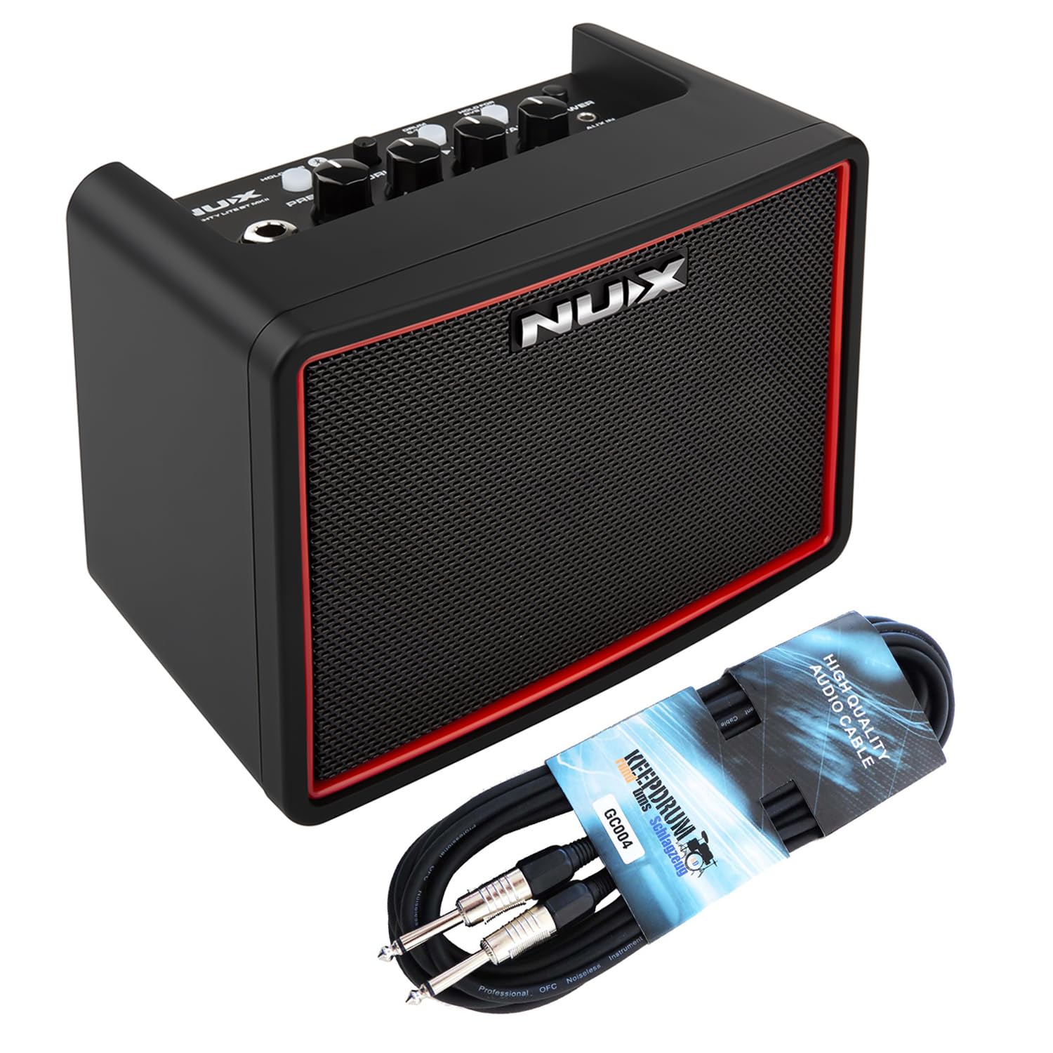 Nux Mighty Lite BT MKII - Amplificatore per chitarra elettrica e basso, con cavo jack Keepdrum