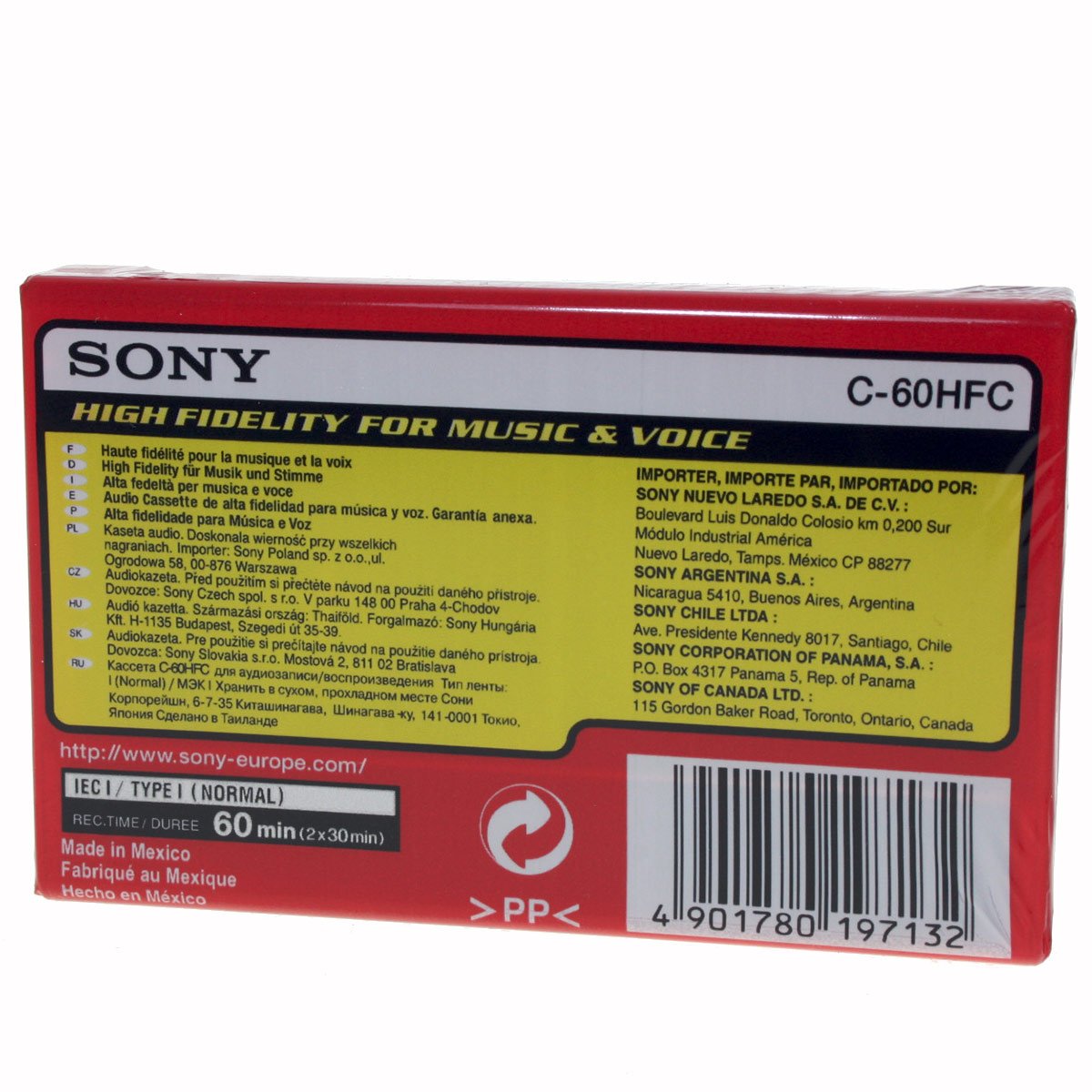 Sony Cassette Audio HF 60 Minutes Type 1 Normal Position C60HF