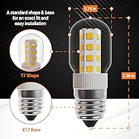 Vista 4 de BlueStars Bombilla de Microondas de 3W Base E17 8206232A Bombilla LED Regulable, 3000K Blanco Cálido, Equivalente a 40W Incandescente, 75V-130V, 240