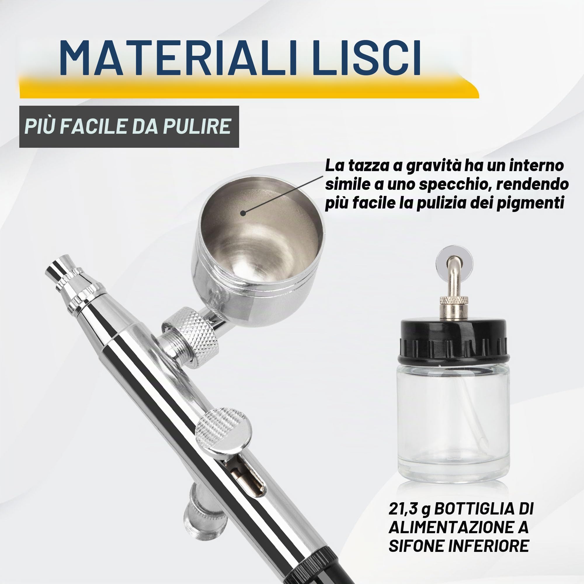 Aerografo Pistola doppia azione Kit / Set Fengda FE-134K con 0,2 mm / 0,3 mm / 0,5 mm ago/iniettore e tubo