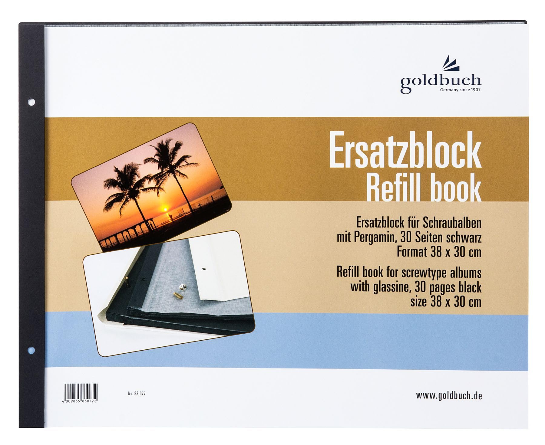 Goldbuch 83077 Refill for Photo Album, Black Pages with 30x38 cm,