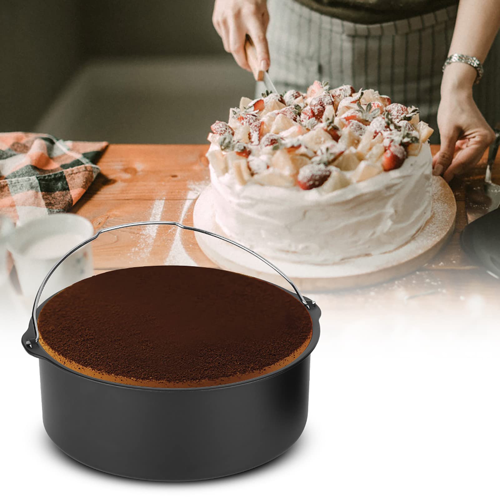Fdit Kit di Accessori per Friggitrice Ad Aria, Parti di Sostituzione della Friggitrice per la Set in Acciaio Inossidabile di 8 per Friggitrice Ad Aria più Grande con Botti da