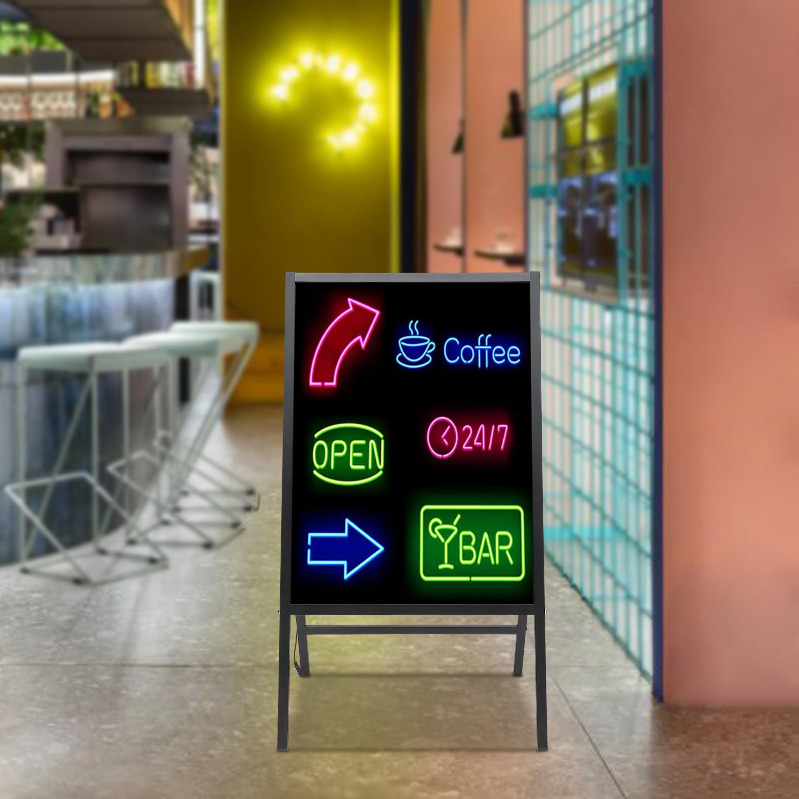 Tableau D'écriture De Messages LED Tableau Publicitaire Avec Télécommande 7 Couleurs De Lumière,11 Modes De Clignotement,Avec 8 Marqueurs Fluorescents Panneau Lumineux,Pour Magasins,Restaurants
