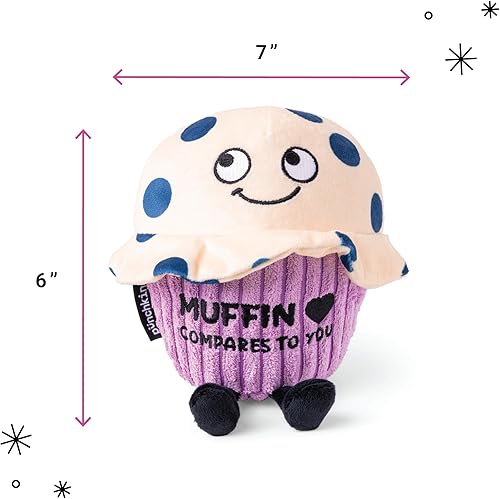 Miniatura 4 de PUNCHKINS - Muffin se compara con ti Muffin de peluche de arándanos - Divertido regalo de broma de elefante blanco para amigos