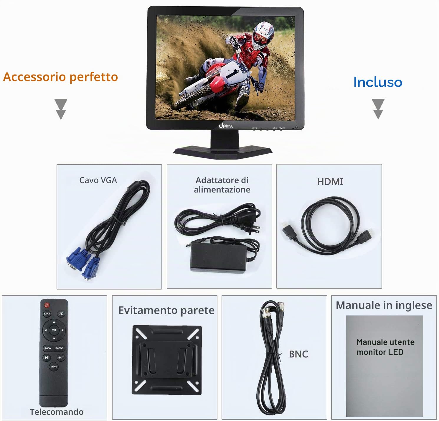 15 pollici Monitor CCTV Display Sicurezza Schermo telecamera di sicurezza Multifunzione HDMI AV BNC VGA Ingresso interfaccia USB monitor del computer Risoluzione 1024X768