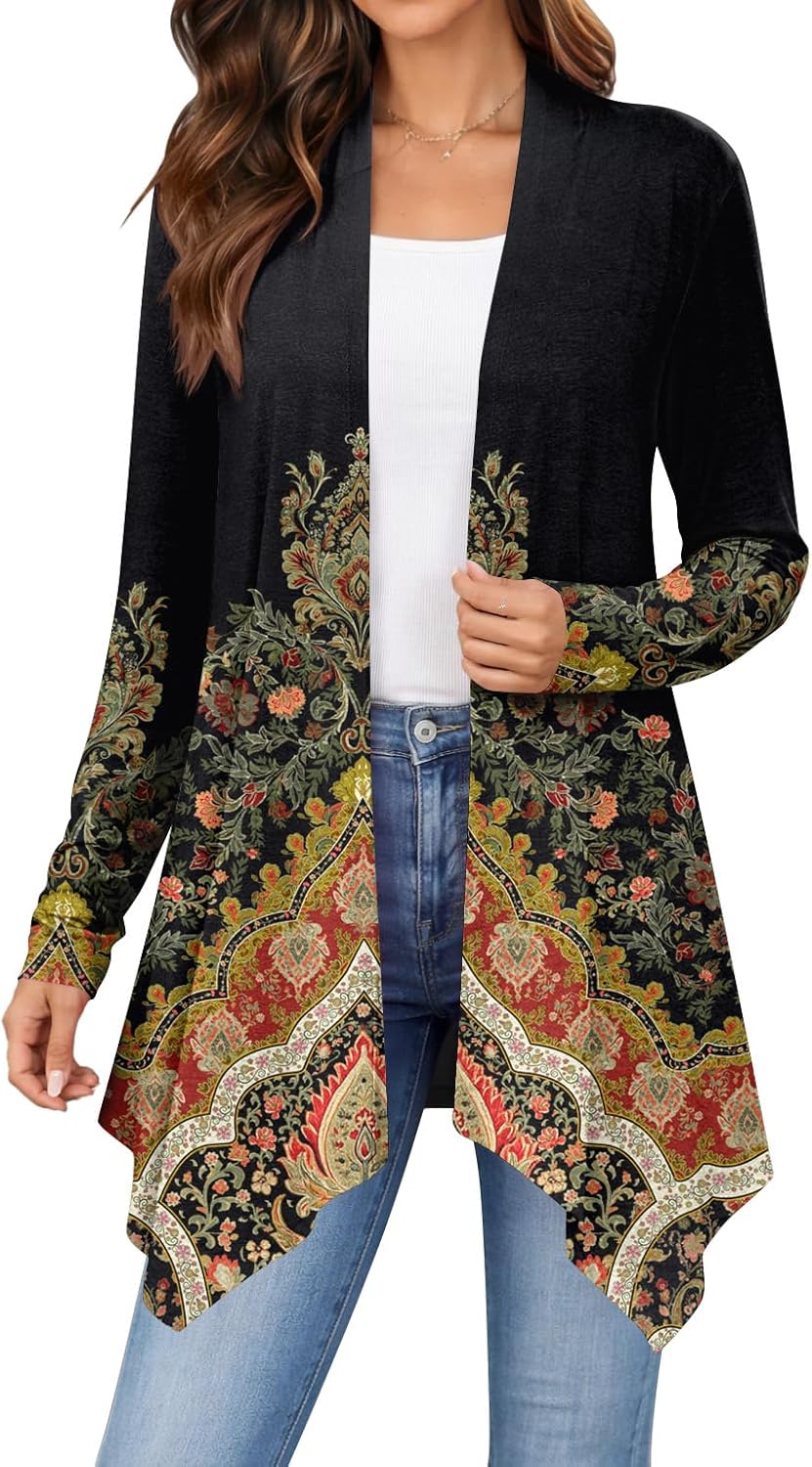 Zeagoo Womens Cardigan Long Sleeve Lightweight Cardigan Draped Open Front Loose Casual 2026 Fashion Clothing