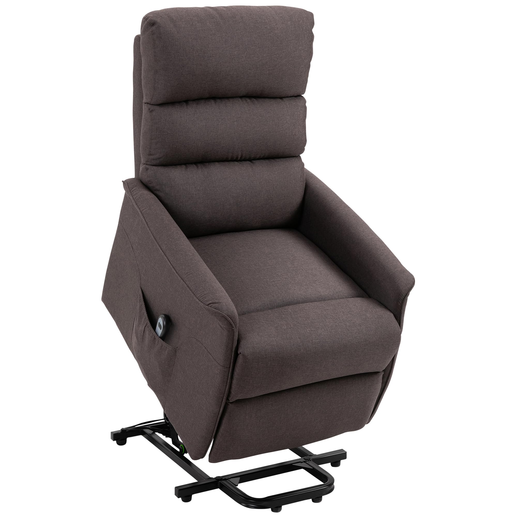 HOMCOM Power Lift Recliner Chair for Elderly, Easy Assembly, Fabric Lift Chair for Adults, Recliner Sofa with Remote Control, Side Pockets for Living