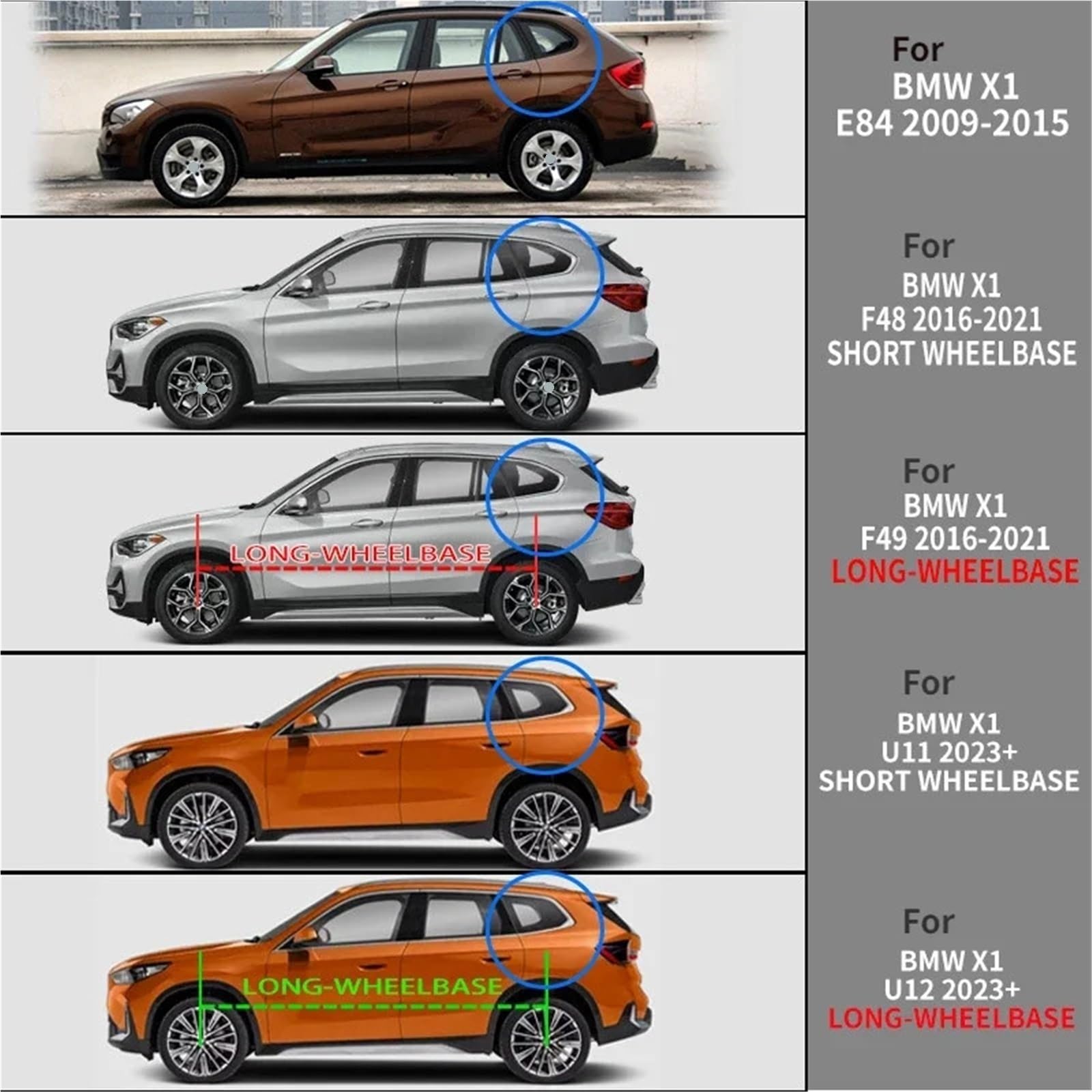 Car Wind Deflector Pasuje do BMW X1 E84 F48 F49 U11 U12 Osłony przeciwwietrzne Osłona przeciwdeszczowa Osłona wentylacyjna Osłony przeciwdeszczowe Markizy(F49)