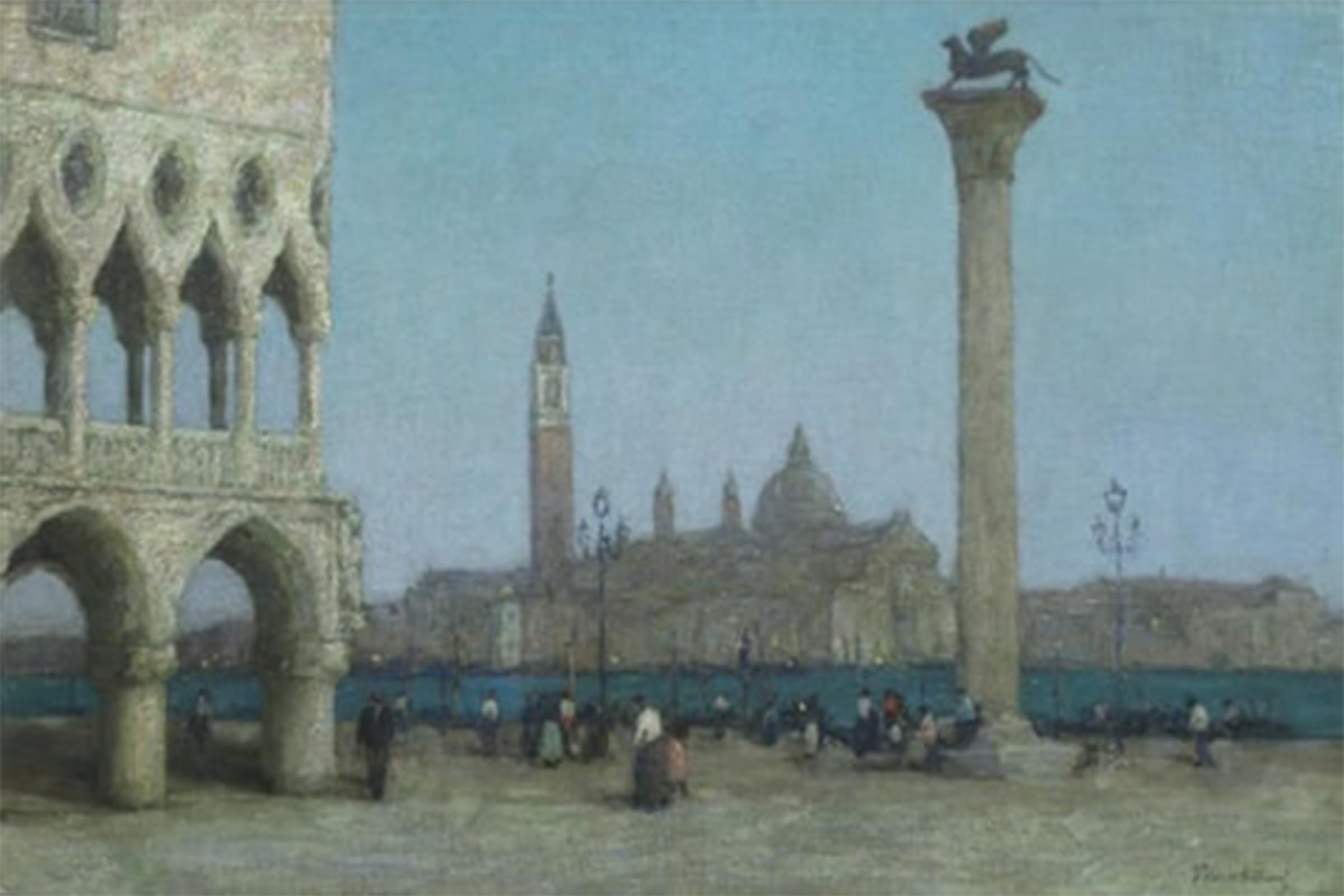 POSTERIIk Vintage Classic Picture Landscape Artwork the Piazza At Twilight by Terrick Williams Portrait Canvas Painting for Office Home Decor 60x90cm