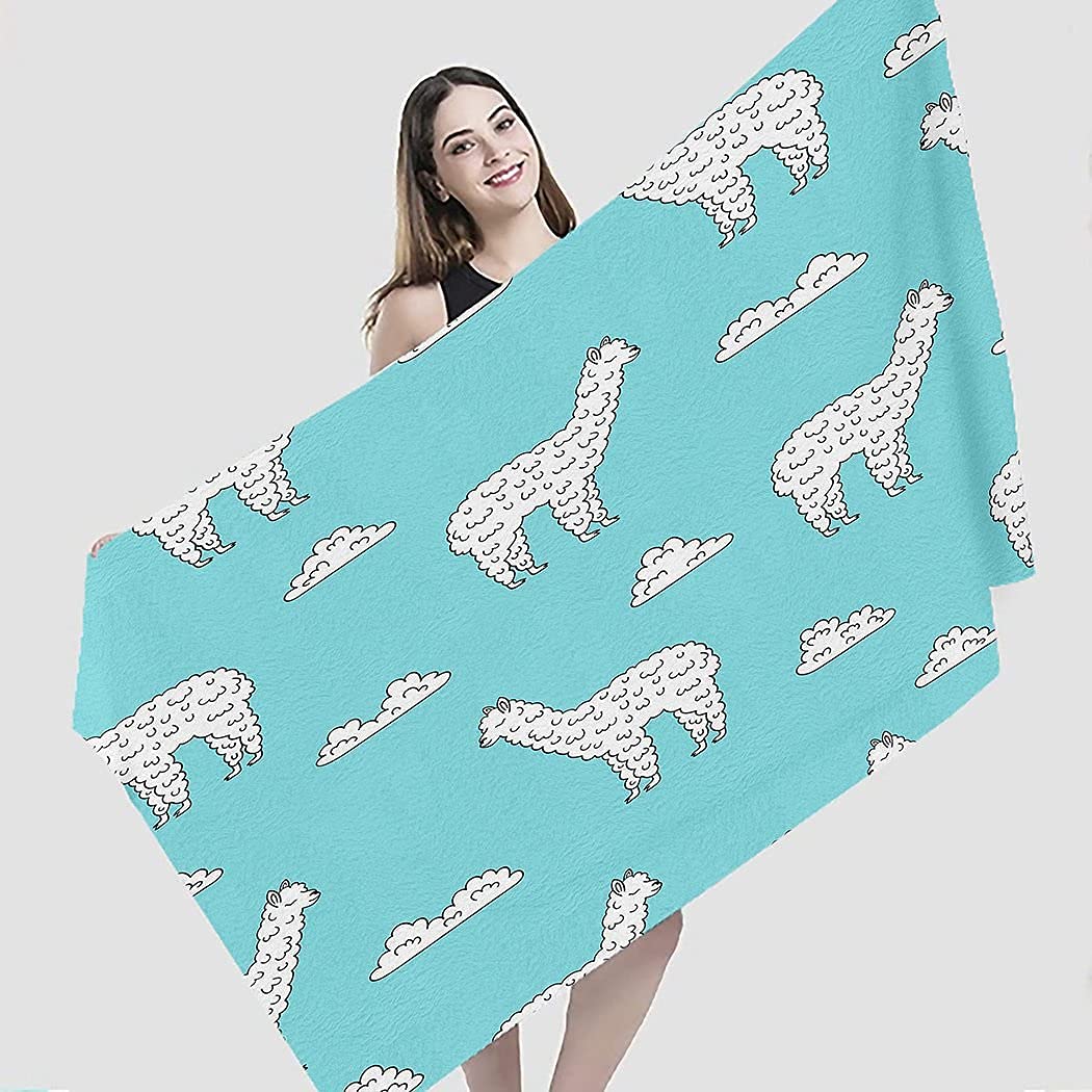Lsjuee Animal Beach Towel Absorbent Superfine Fiber Beach Towel Oversized Travel for Tropical Vacations Camping Hawaii Swimming Class Swimming Other Water Activities Picnic Honeymoon Cruise 32INx52IN