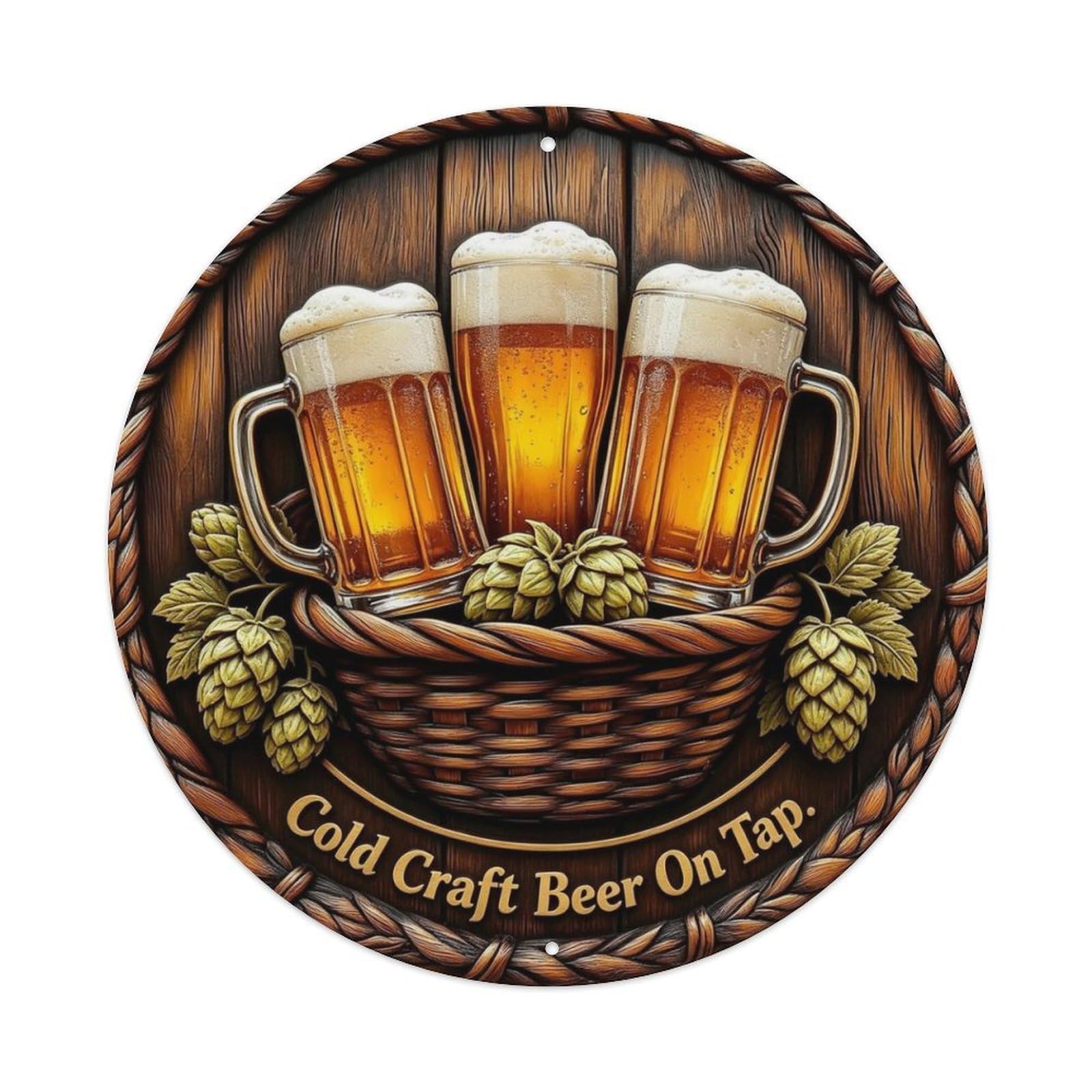 Cold Craft Beer On Tap Metal Tin Sign Plaque