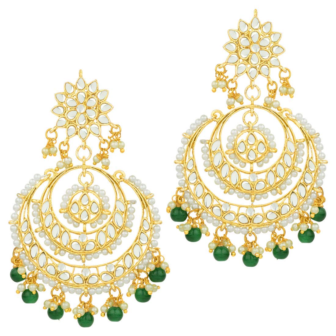 I Jewels Green 18K Gold Plated Alloy Traditional Handcrafted Beaded Big Chandbali Earrings for Women/Girls (B08JZCHHJY) Amazon Price History, Amazon Price Tracker