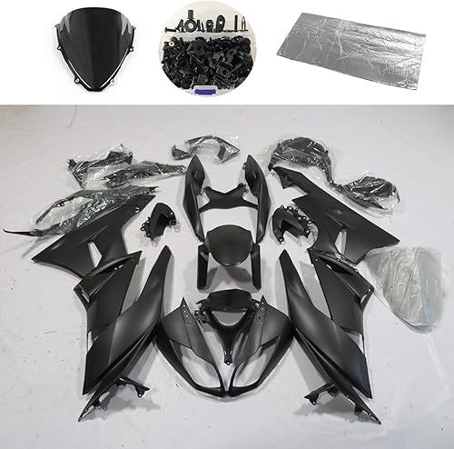 Miniatura 2 de Shikha Kit de carenado de plástico ABS negro mate para Kawasaki Ninja ZX6R ZX600R 2009 2010 2011 2012 6R 21 piezas
