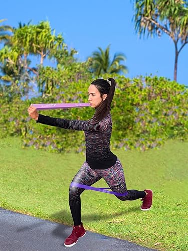 Miniatura 9 de Fit Simplify Resistance Loop Exercise Bands with Instruction Guide and Carry Bag Set of 5 Variados, Berry, Rosado