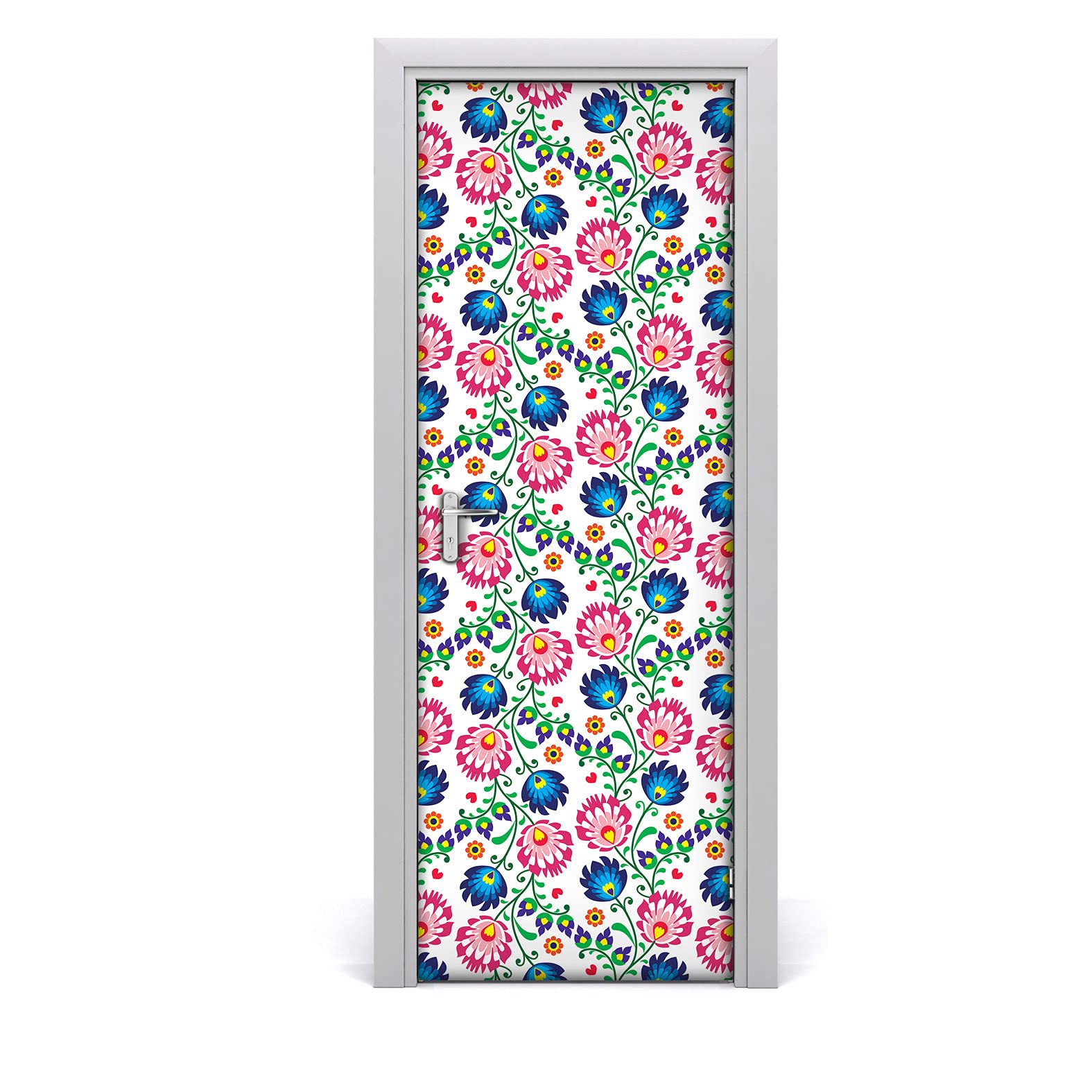 Papier peint sur la porte masquant imperfections 77x200