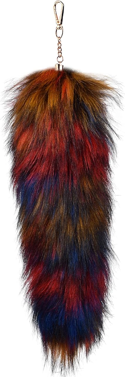 Amazon.co.jp: ILUFAM フェイクファー テール キーチェーン オオカミ