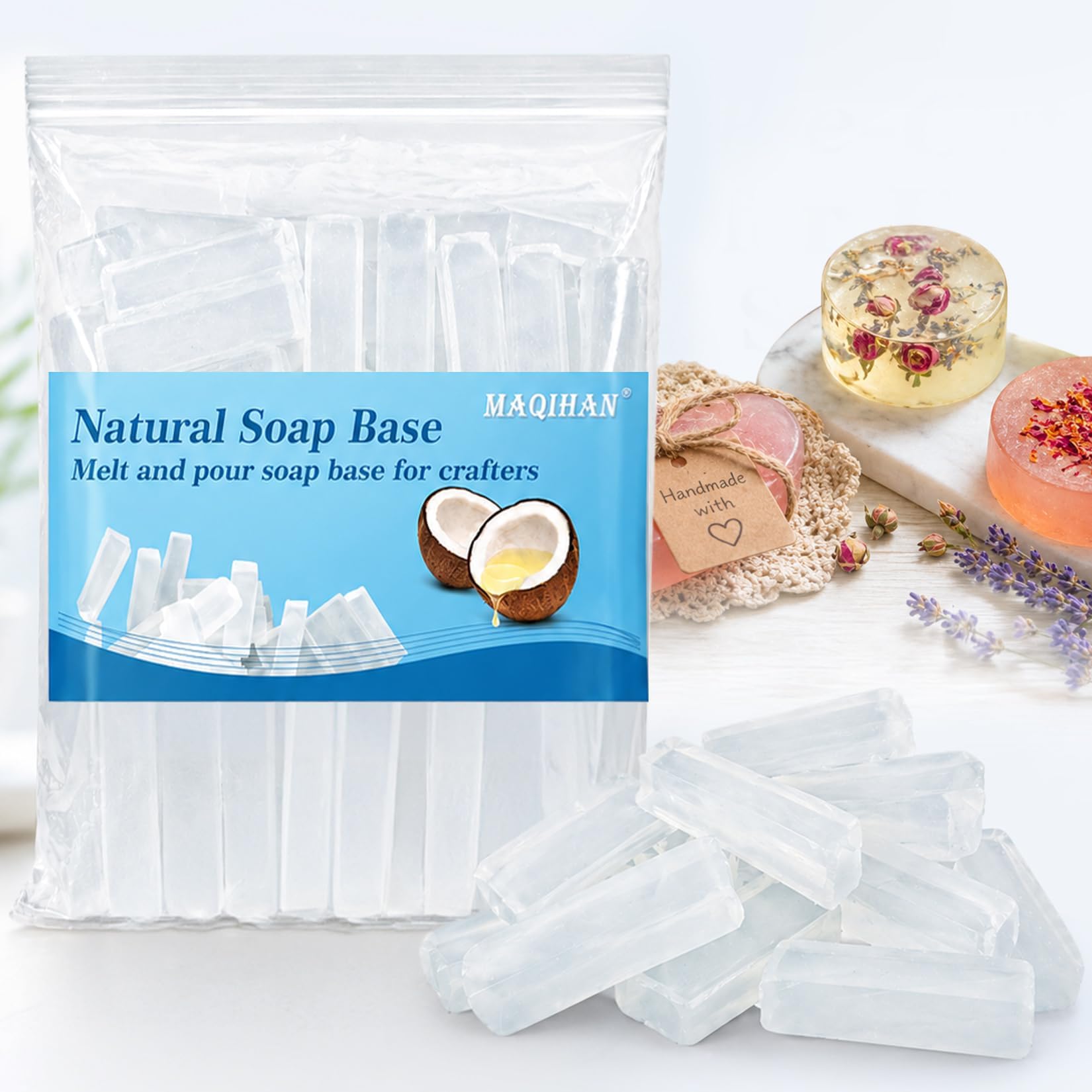MAQIHAN Soap Base Natural 14.8oz - Clear Glycerin Base for Soap Making