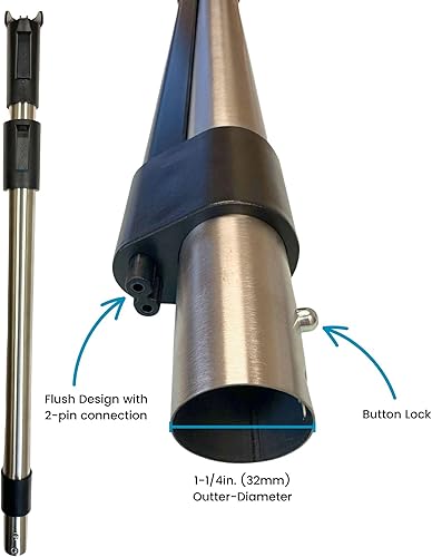Miniatura 4 de Wessel-Werk Varita de vacío central telescópica con gestión de cables, construcción de acero inoxidable, compatible con cabezales eléctricos y