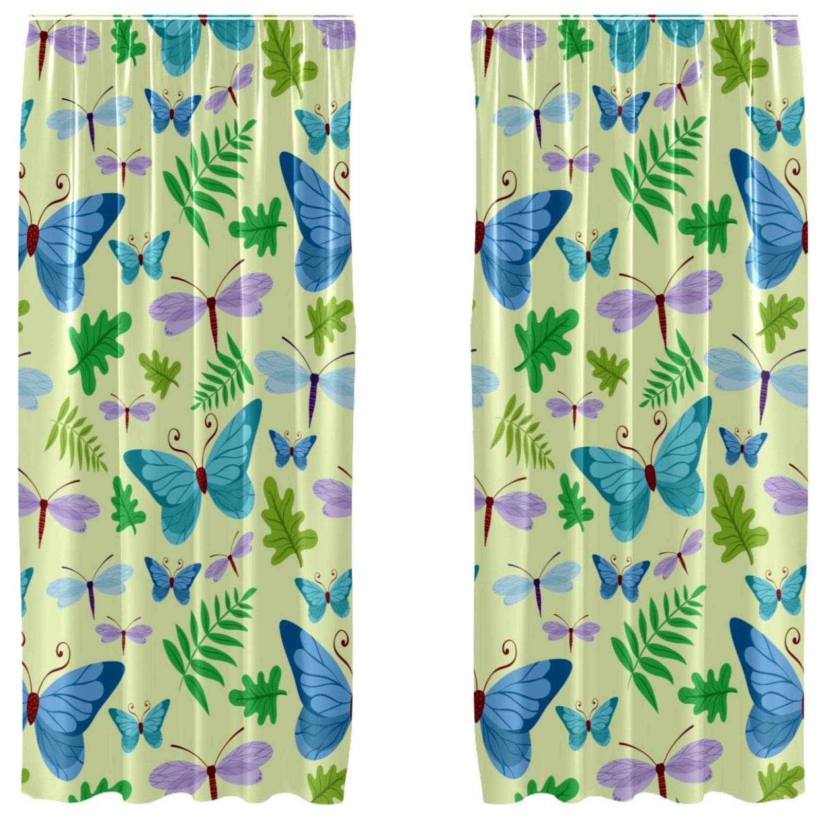 Cortinas de mariposas y libélulas para crear un espacio de paz en tu salón azul