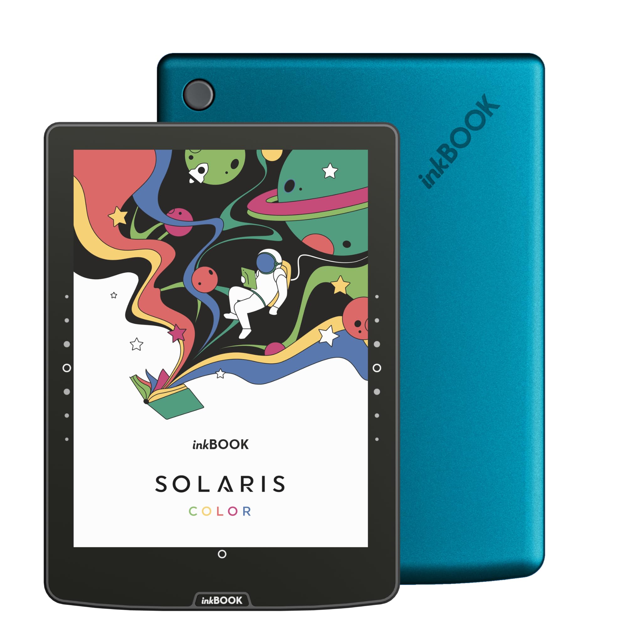 inkBOOK Solaris Color Ocean – 6 Zoll E-Reader mit Farbdisplay, Beleuchtung & Android | Unterstützt Kindle, Onleihe, Skoobe Apps | 32GB, Hörbücher, USB-C, Werbefrei