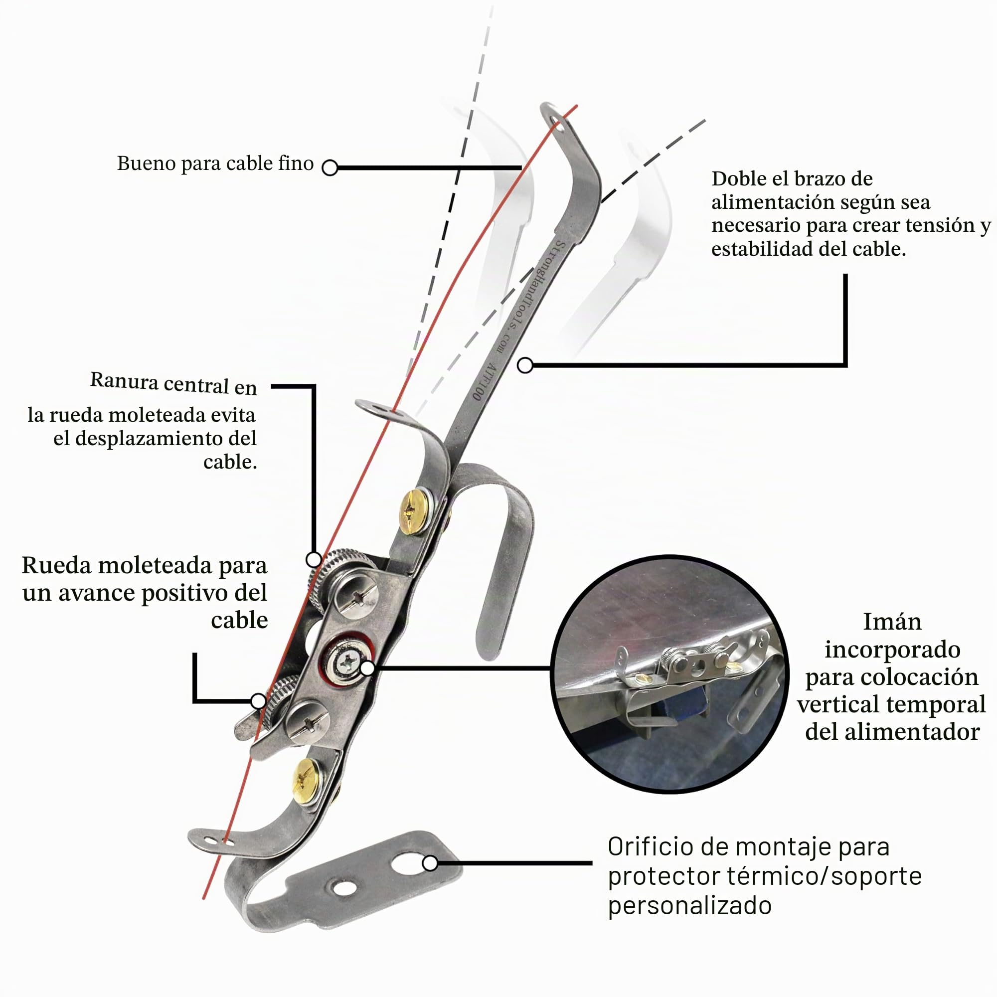 Alimentador TIG, Peso Ligero TIG Alimentador de Alambre, 7 "Control de tensión, Magentic Vertical Resting, Rueda de Pulgar moleteada, ATF100, Strong Hand Tools