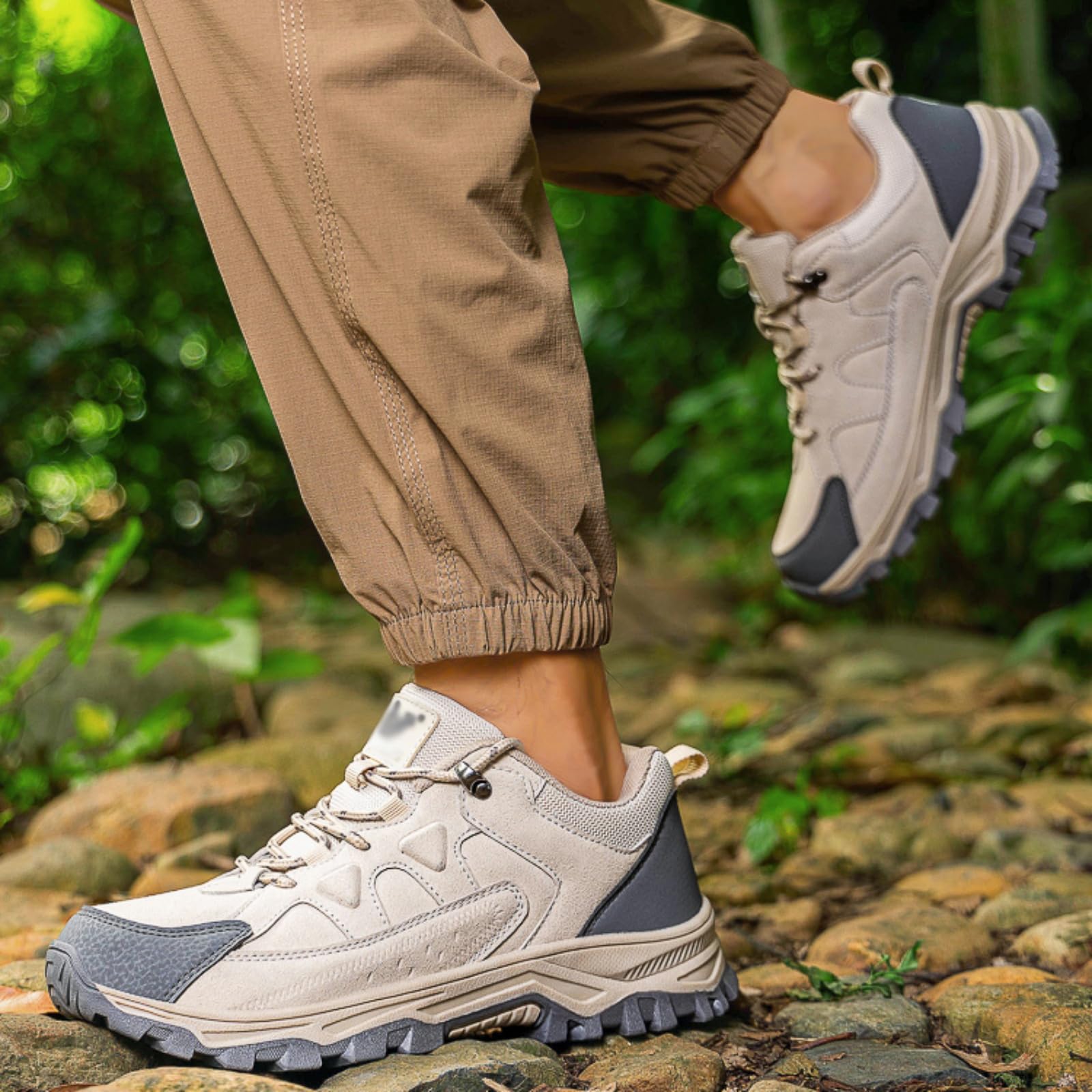 Męskie wodoodporne buty trekkingowe lekkie buty do chodzenia | Obuwie trekkingowe w stylu casual, Sznurowane, Wytrzymały zamsz, Oddychające wygodne, Idealne na kemping i szlak