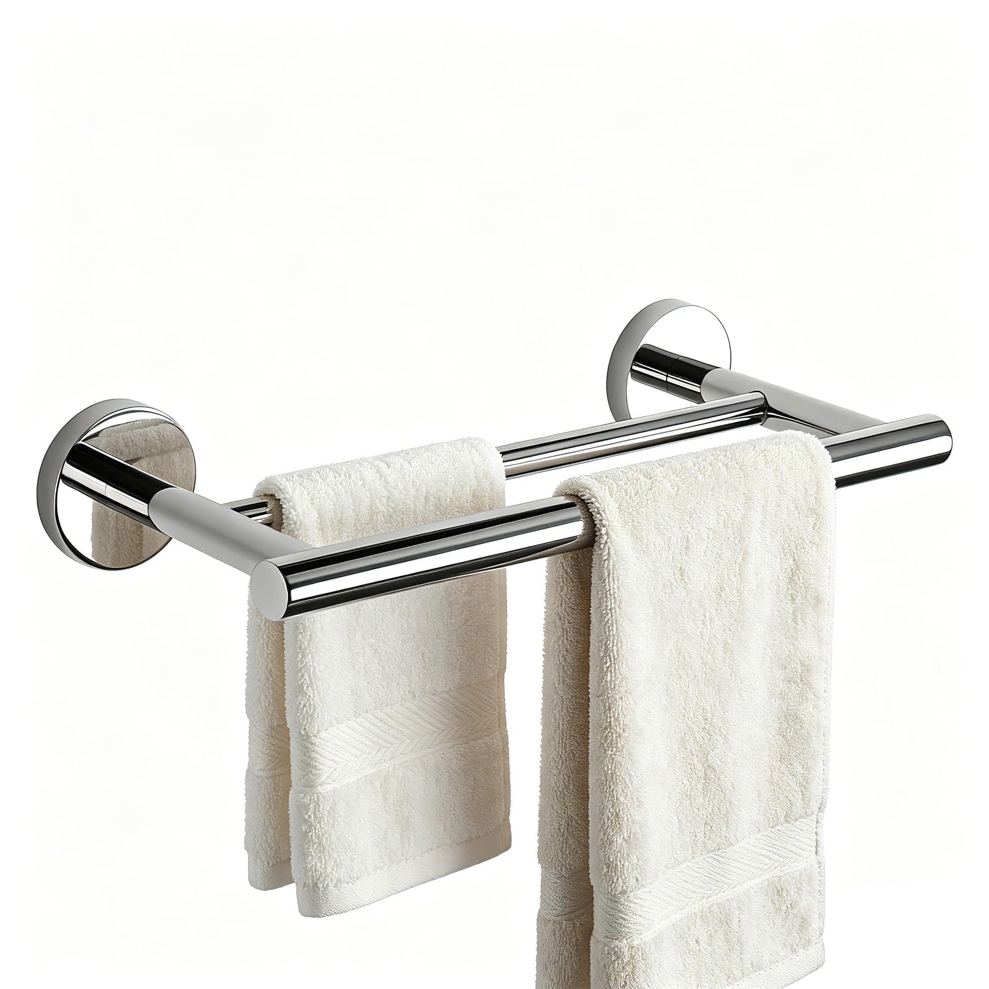 Toalleros de Baño, SAYAYO Toallero Doble Barra de Toalla Cepillado Accesorios Baño Pared Colgador Trapos Cocina Acero Inoxidable Toallero Multifunción para Baño y Cocina 30CM, EGYT3002-C