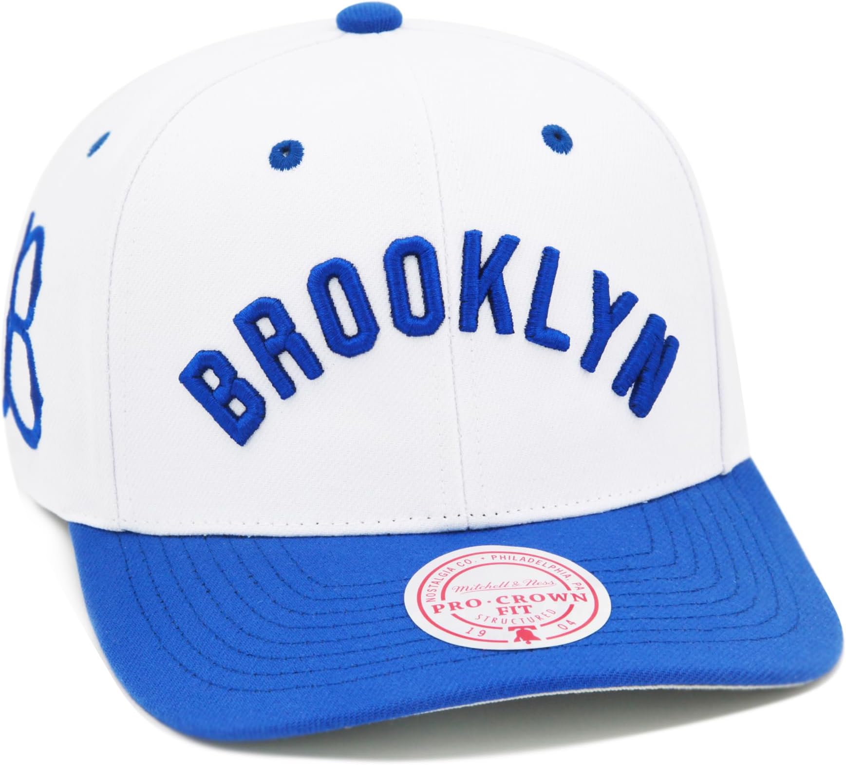 Mitchell & NessBrooklyn Dodgers Cooperstown Throwback MLB Evergreen Pro Snapback Hat Cap - White