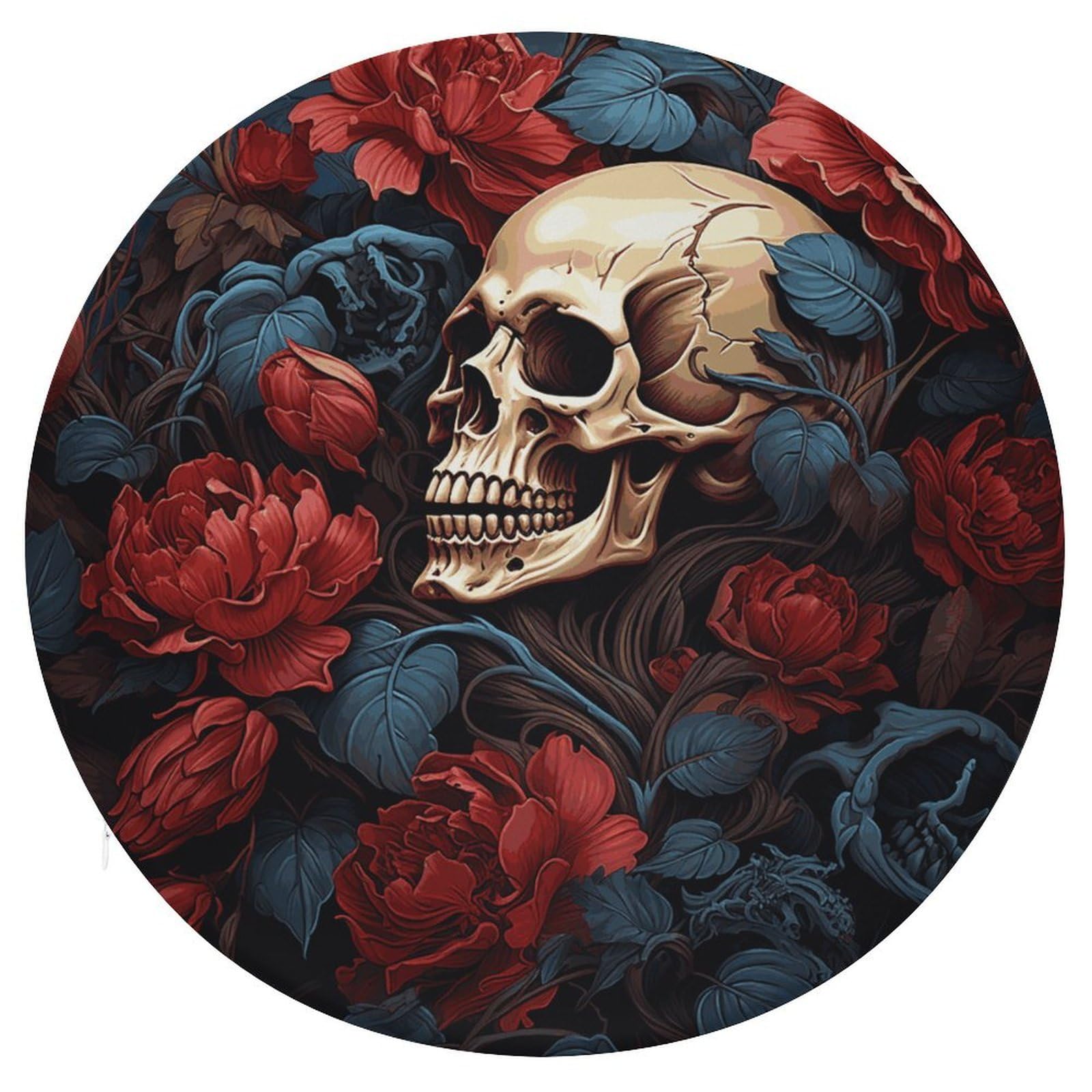 Adfgyerh Style Skull Image Poster Cushion Memory Foam Pillow Core，Seat Cushion Detachable Design，Chair Cushions Suitable For All Seasons, And Can Be Used In Offices, Dining Rooms, Homes, And Other Settings.