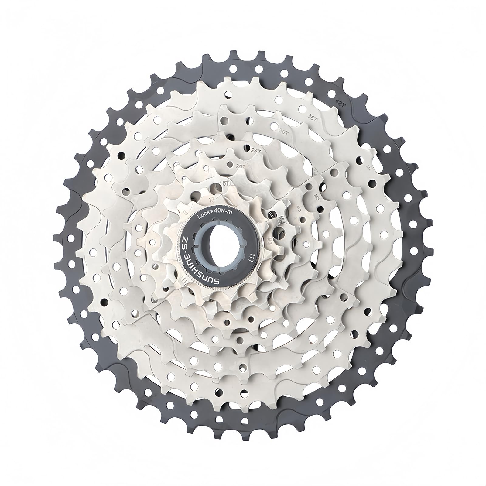 8/9/10/11/12 Speed Bike Freewheel, Lightweight Bike Cassette Sprocket, 11-32/36/40/42/46/50T Bicycle Cassette Freewheel for Mountain Bikes MTB (8 Speed, 11-42T)