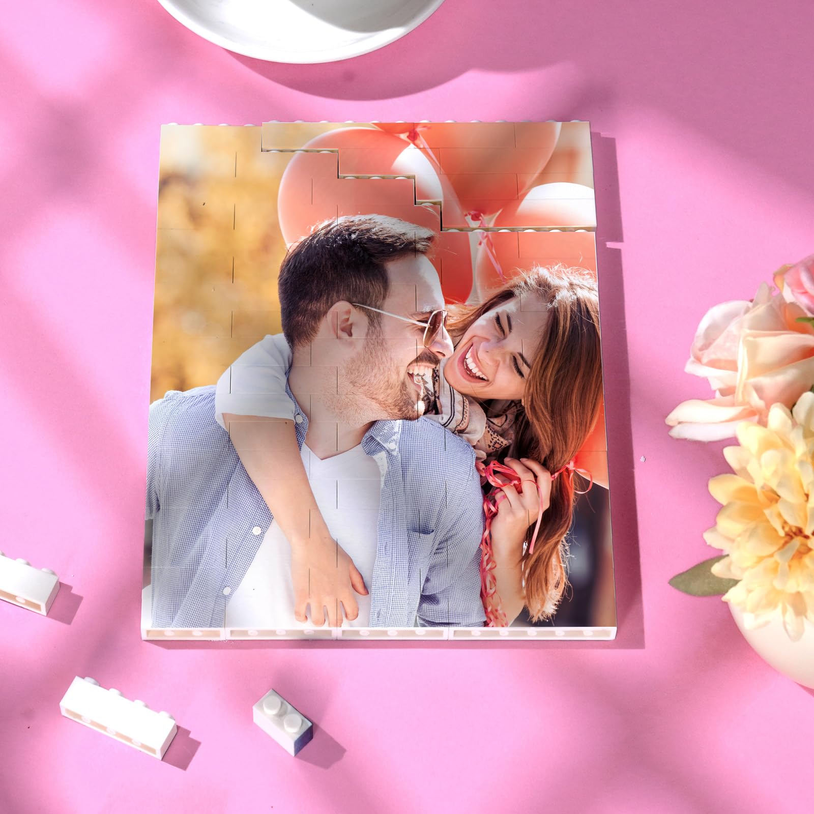 Personalized Photo Puzzle Rectangle Bricks, Custom 4 Pictures