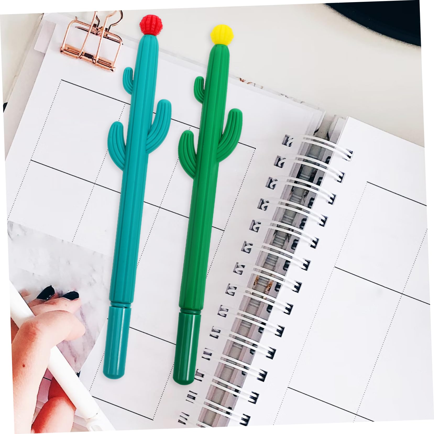 80pièces Stylos à Encre Cactus Créatifs Stylos De Bureau Pour Écriture Et Fournitures Scolaires Design Original Fleurs Rouges