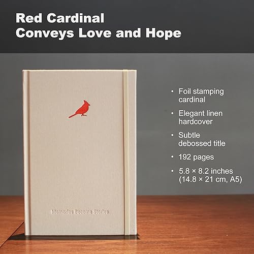 Miniatura 4 de Diario de duelo guiado para navegar la pérdida. Memorial, regalos de condolencias por la pérdida de un ser querido. Duelo, cardenal, recuerdo,