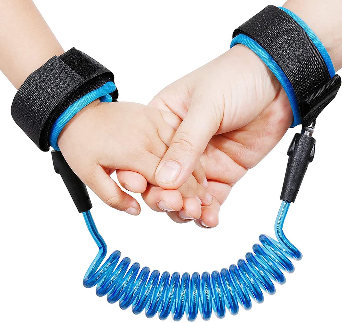 Baudrier de Sécurité pour Enfants Anti-Perdu Poignet en Coton Respirant 360° 1.5M Rouge/Bleu