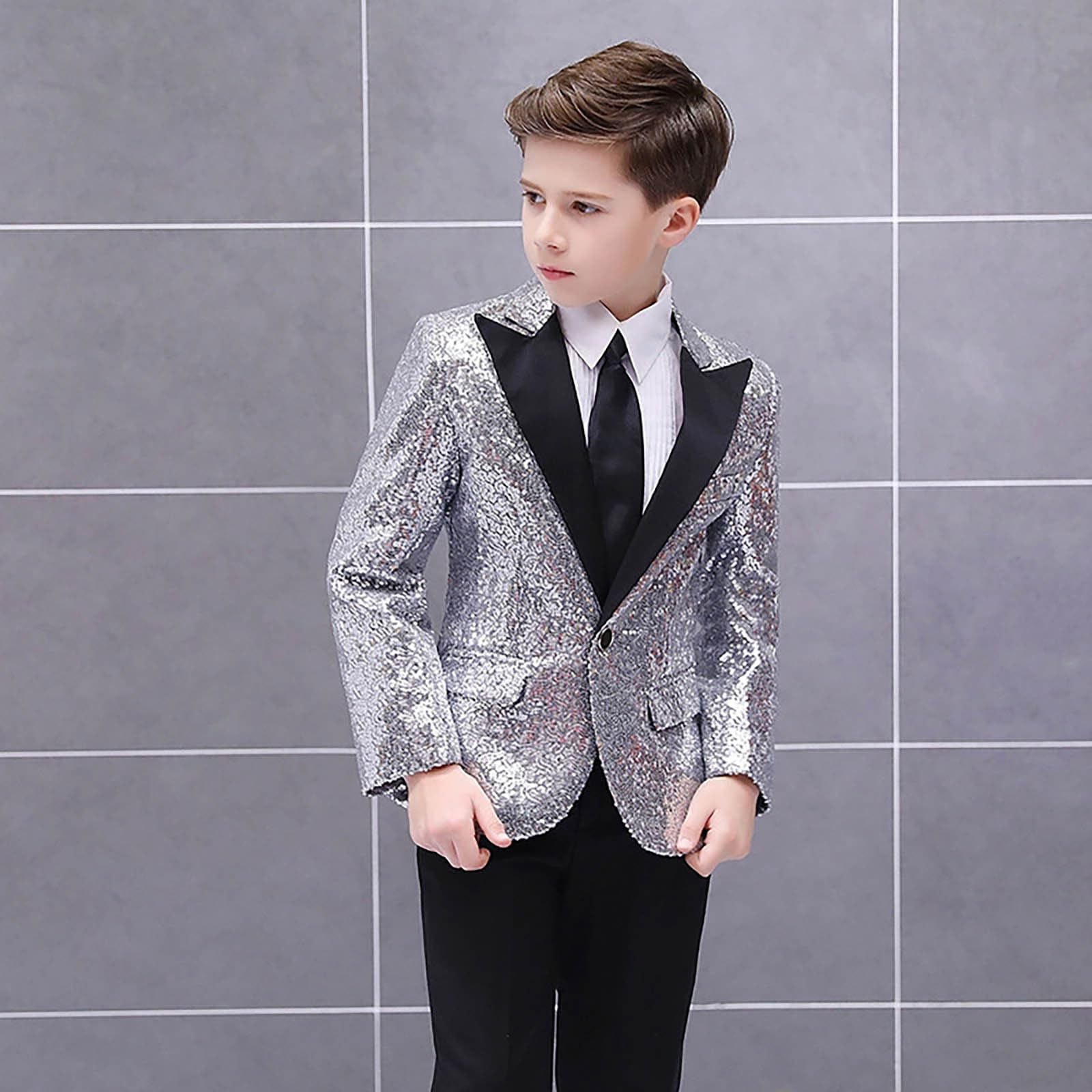 Générique Maglietta da ragazzo in cotone a maniche lunghe corte per bambini, abbigliamento alla moda, girocollo, casual, confortevole, traspirante giornaliero A15