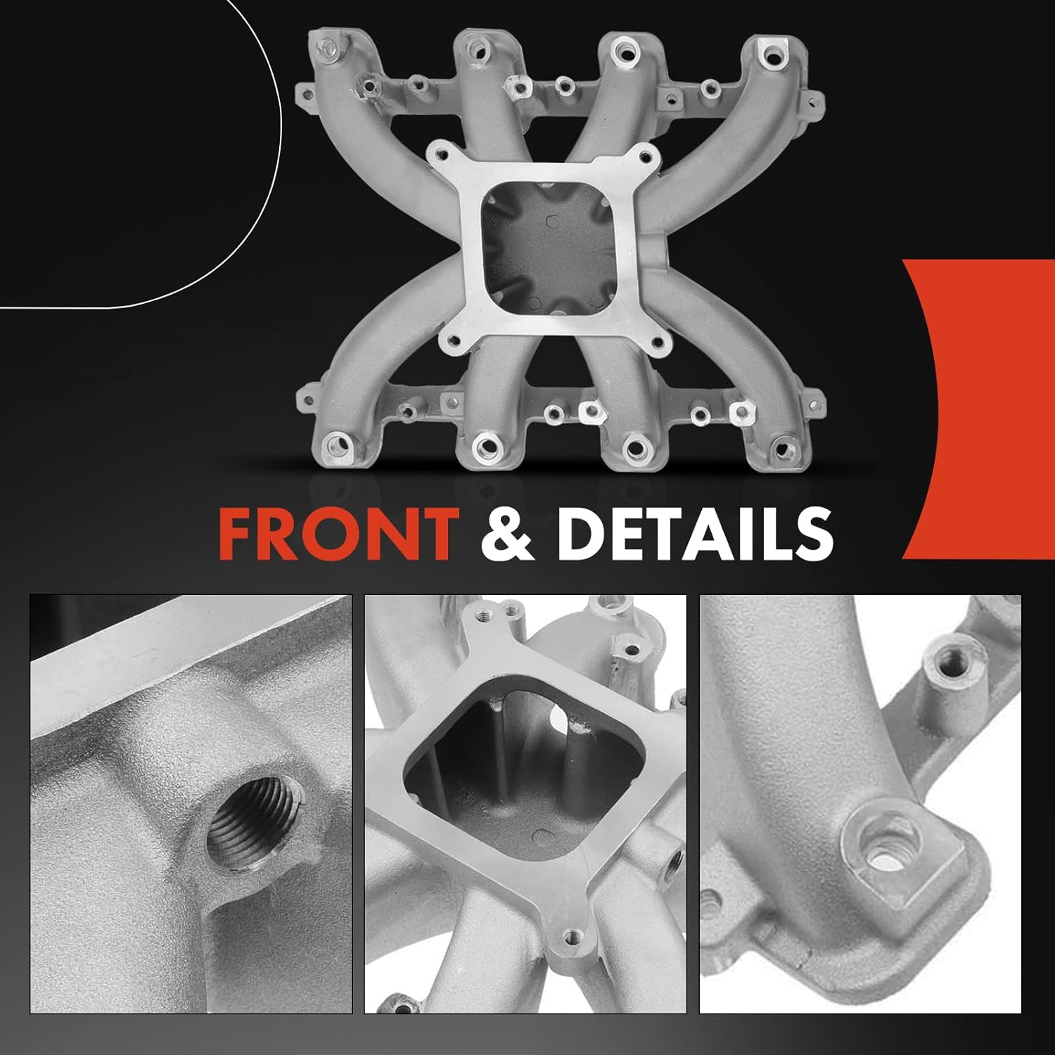 A-Premium Engine Aluminum Single Plane Mid-Rise EFI Intake Manifold Compatible with GM LS3 L92 Rectangle Port, 6.2L/376 - Cadillac Escalade & Chevrolet Camaro,Tahoe & GMC Yukon 2007-2008