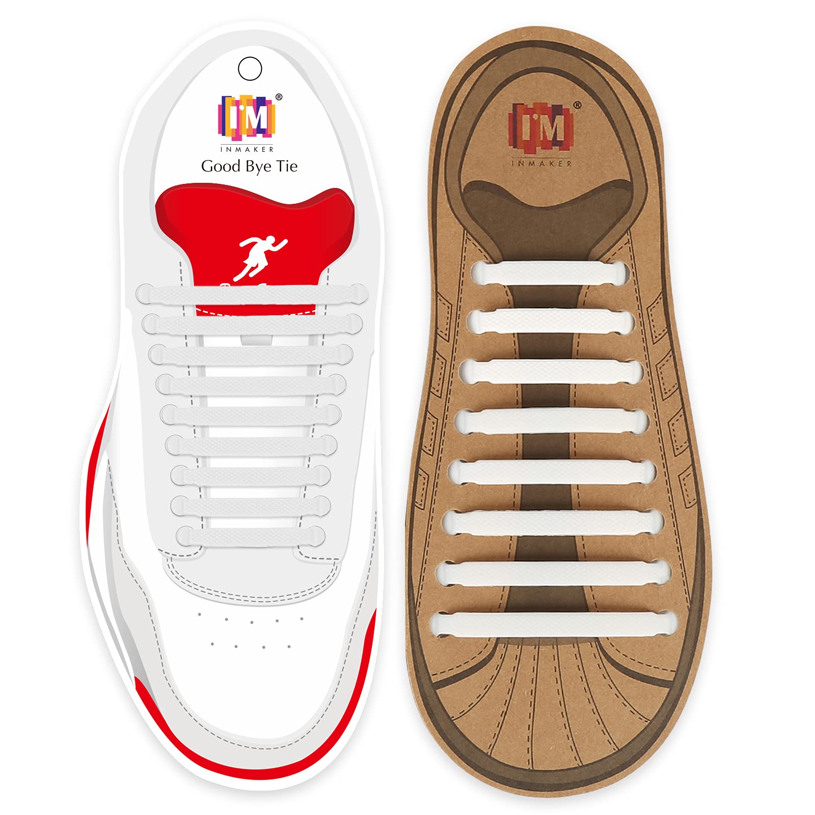 INMAKER No Tie Shoelaces for Adults Elastic Shoelaces for Sneakers, Silicone Tieless Laces