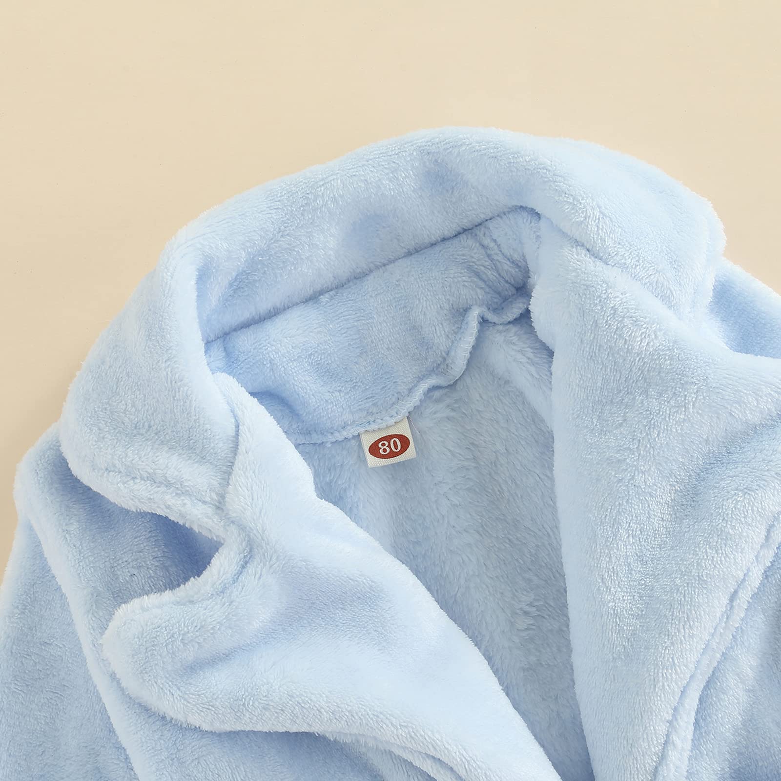 Carolilly Peignoir de Chambre Polaire Enfant Bébé Robe de Chambre Doux Chaud avec Ceinture 12 Mois à 6 Ans